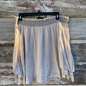 Jessica Simpson off shoulder smocked top with bows